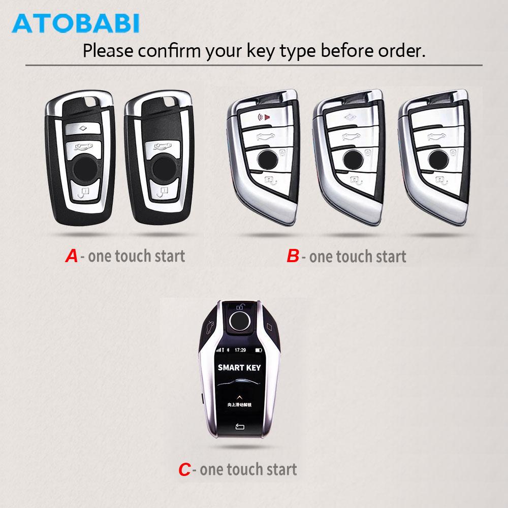 Leather Car Key Case Smart Remote Fob Protector Cover Keychain Holder for BMW 1 2 3 4 5 6 7 Series X1 X2 X3 X4 X5 X6 X7 GT M5 M6