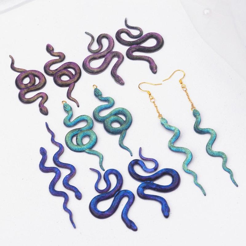 Snake Earring Epoxy Resin Mold Keychain Pendant Silicone Mould DIY Craft Tool