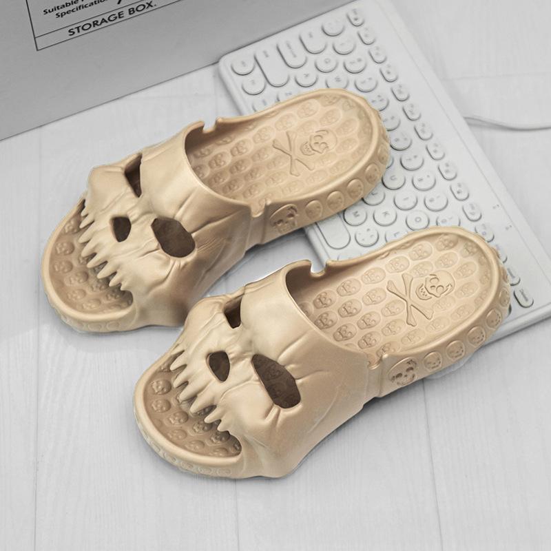 Halloween Personalized Skull Home Slippers Men Women Indoor Fun Slides Thick Bottom of Beach Non-slip Leisure Women Sandals