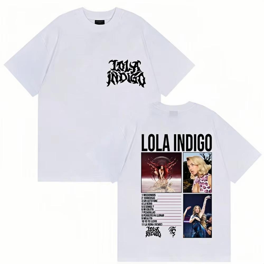 Singer Lola Indigo Album Tour 2026 Graphic Print TShirt Unisex Harajuku Y2K Aesthetic Trend Women Unisex TShirt Streetwear