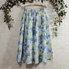 Japanese Mori Girl Summer Women Midi Skirt Elastic Waist Contrast Color Floral Print Sweet Skirt Pretty Travel Holiday Cotton Skirt