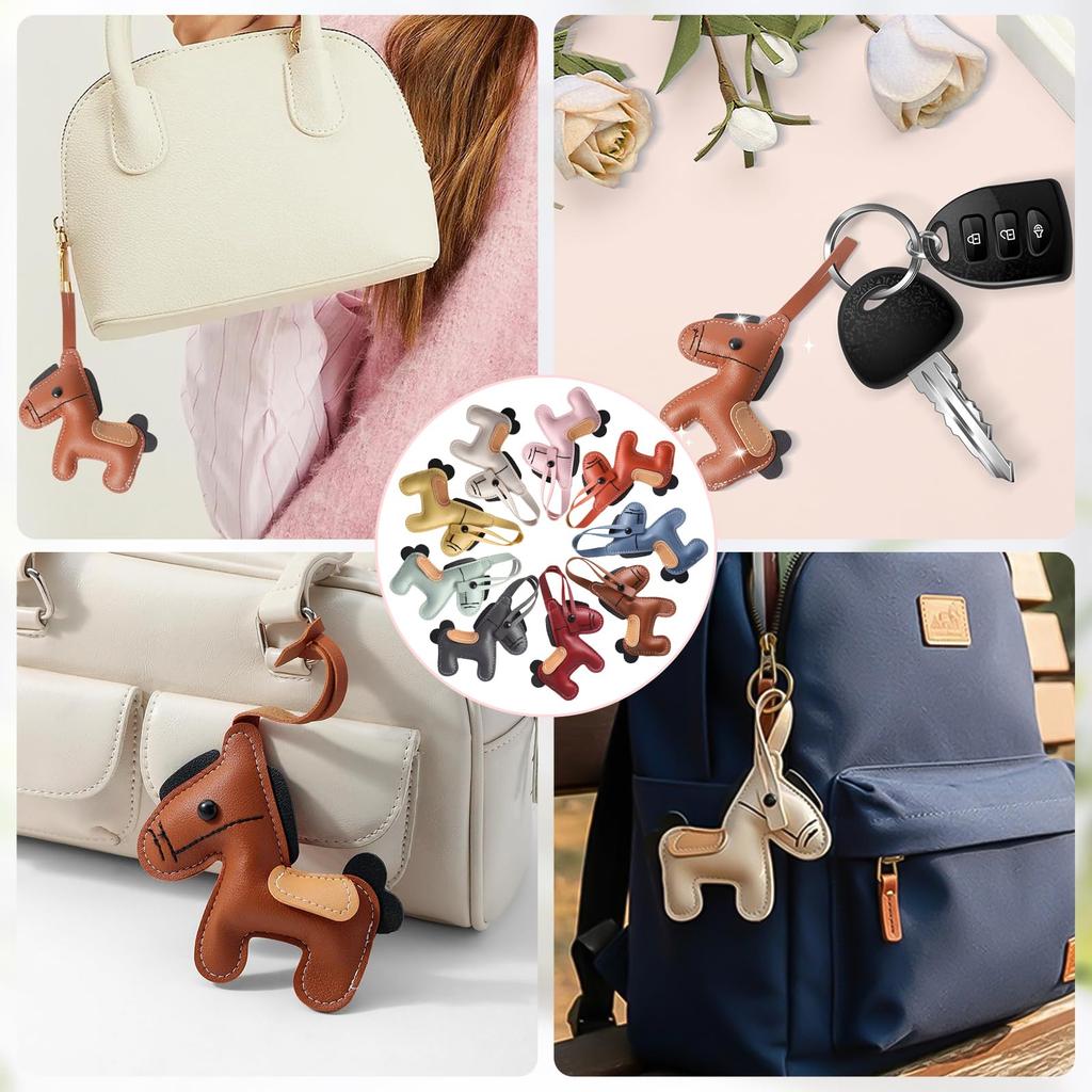 [aninako] Pferde-Taschenanhänger Stilvoller Leder-Pferdeanhänger für das Jahr 2026