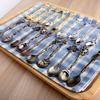 5Pcs/Set Coffee Scoop Antique Graceful Shape Alloy Royal Style Table Spoon for Home