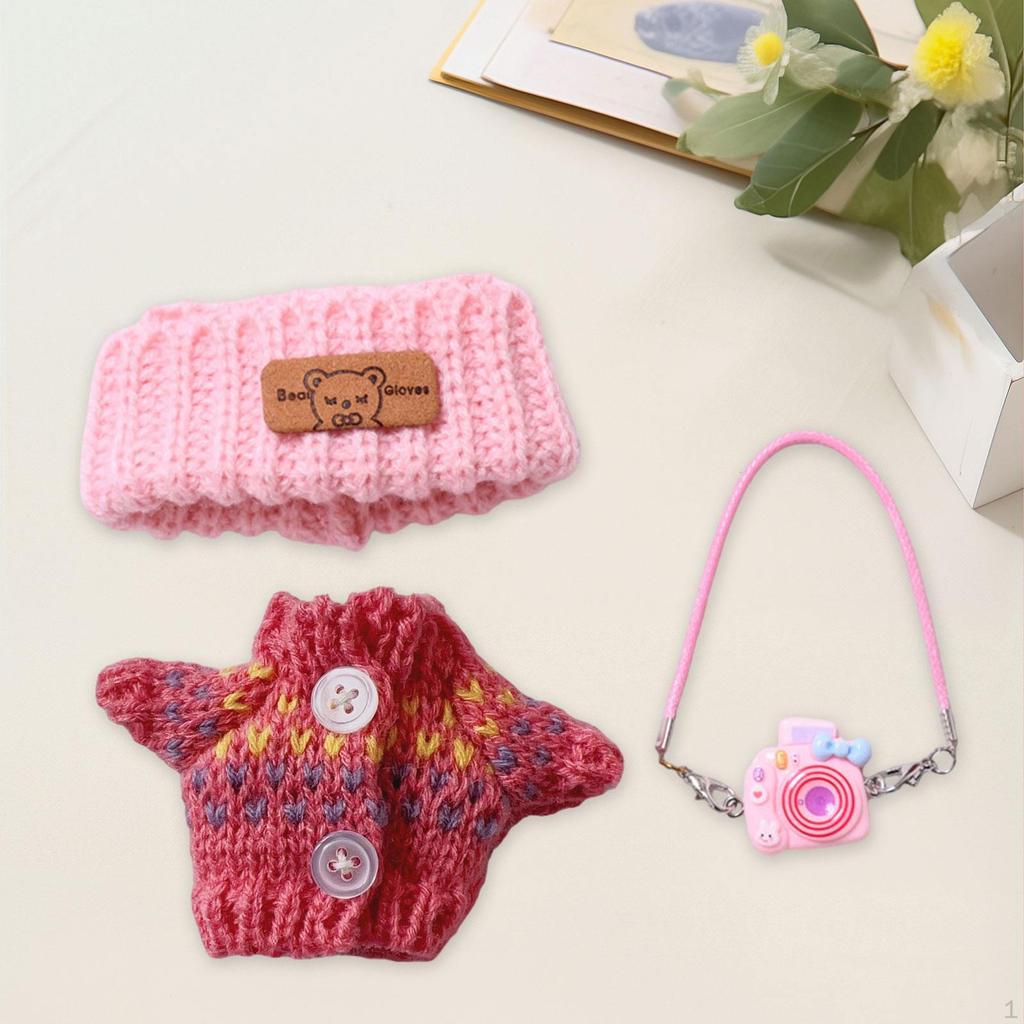 Doll Outfit Set with Sweater And Hat for 15 Cm/17 Cm Accessories