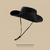 Summer Hiking Cowboy Hats Western Cowboy Hats Drawstring Versatile Sun Shade Bucket Hats for Fishing Camping Traveling