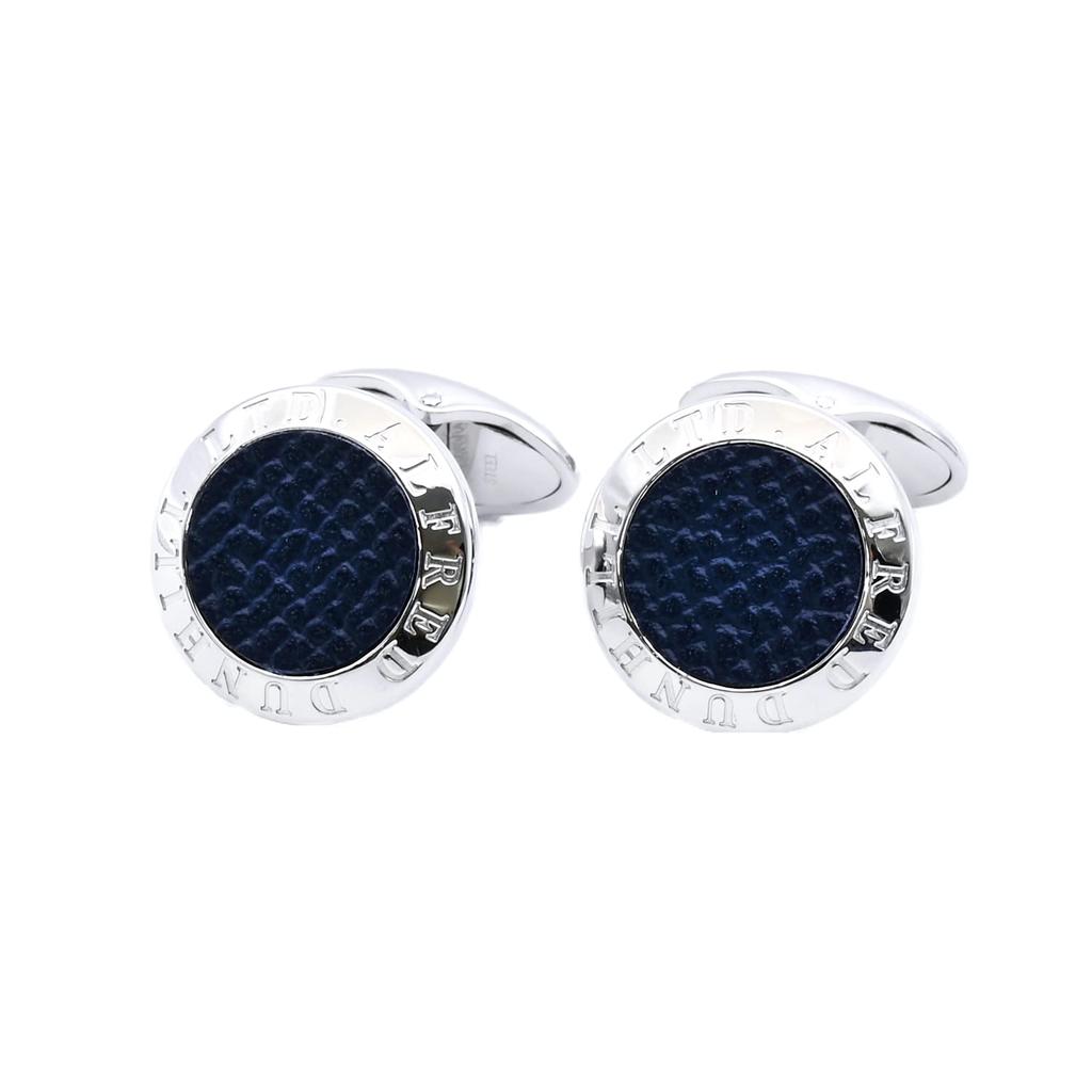 Day Dunhill Cadogan AD Coin Cufflinks In Silver and Navy Father's Men's (JSC82H1H) [Used]