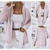 Women's Knit Sweater Cardigan Coat Hooded Drawstring Zipper