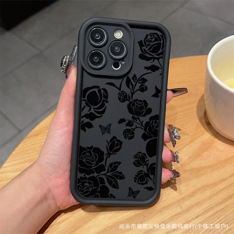 Literary painting small floral flower for iPhone11/12/13/14/15/16PRO MAX mobile phone case