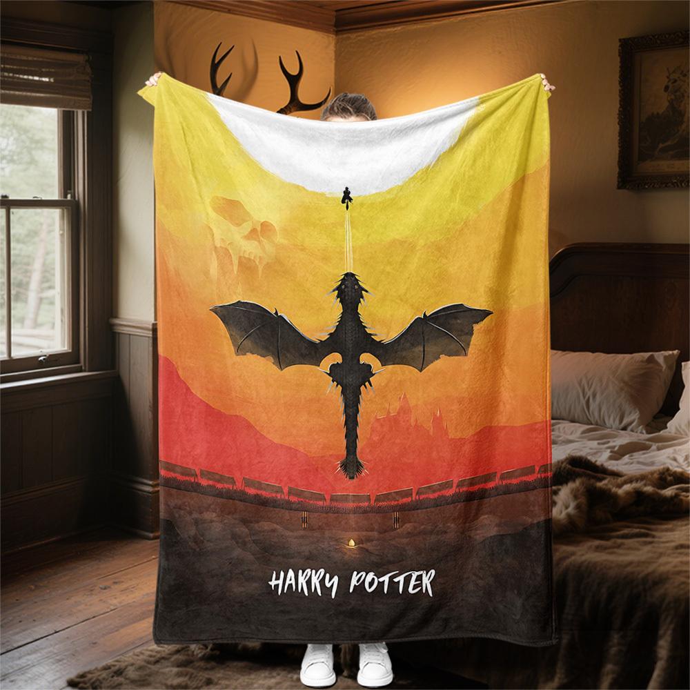 1pc Harry Potter,dragon,sunset Outdoor Flannel Throw Blanket All Season Soft Warmth,Home Decor 1031158