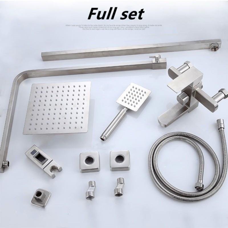 Household Stainless Steel Shower Set Shower Nozzle Bathroom Pressurized Top Hot And Cold Shower Spray Set