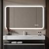 60×120cm LED Bathroom Mirror with Frosted Glass Edge, Front Lighting, Anti-Fog, Continuously Dimmable, Memory Function, IP44 Waterproof