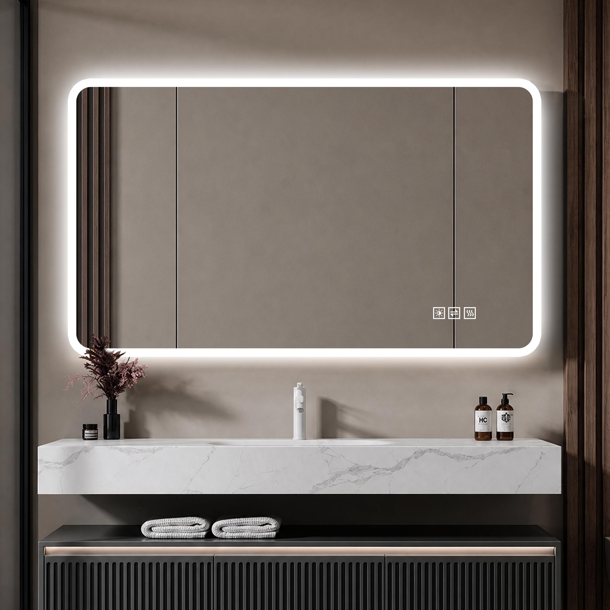 60×100cm LED Bathroom Mirror with Frosted