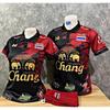 THAILAND National Football Soccer Polo Shirt Sport Training JERSEY CHEER Print Quick Dry Short Sleeve Uniform Elephant Logo Design Polyester Spandex