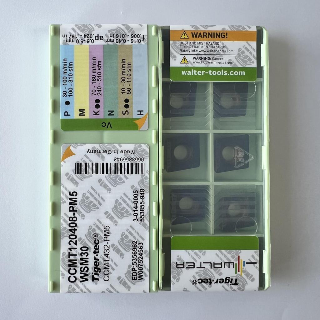 WALTER / CCMT120408-PM5 WSM30 / Carbide CNC Blade 10 Pcs