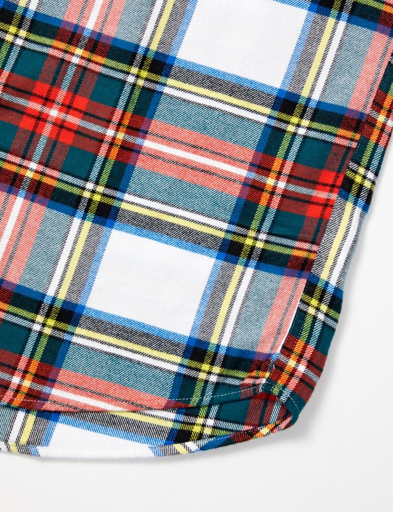 Amazon Essentials Men's Long Sleeve Flannel Shirt, White and Red, Tartan Plaid, Size Small