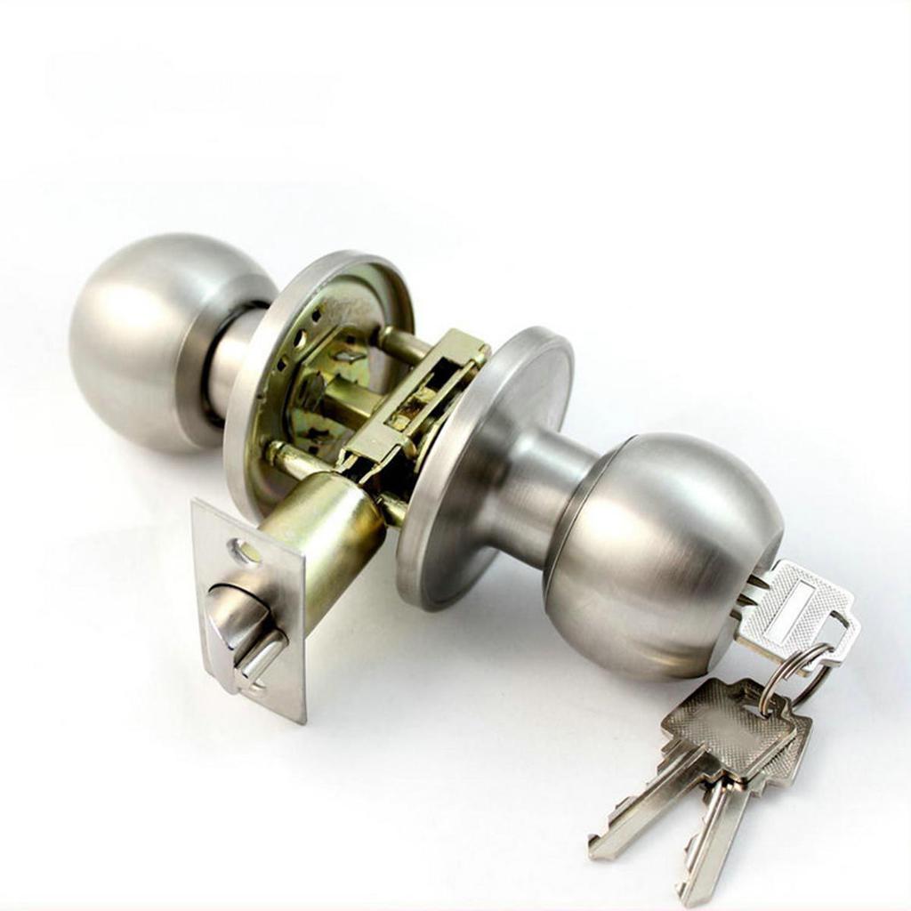Buy Stainless Steel Round Door Knobs Handle Entrance Passage Lock With Key Set Bathroom Bedroom Sliver At Affordable Prices Free Shipping Real Reviews With Photos Joom
