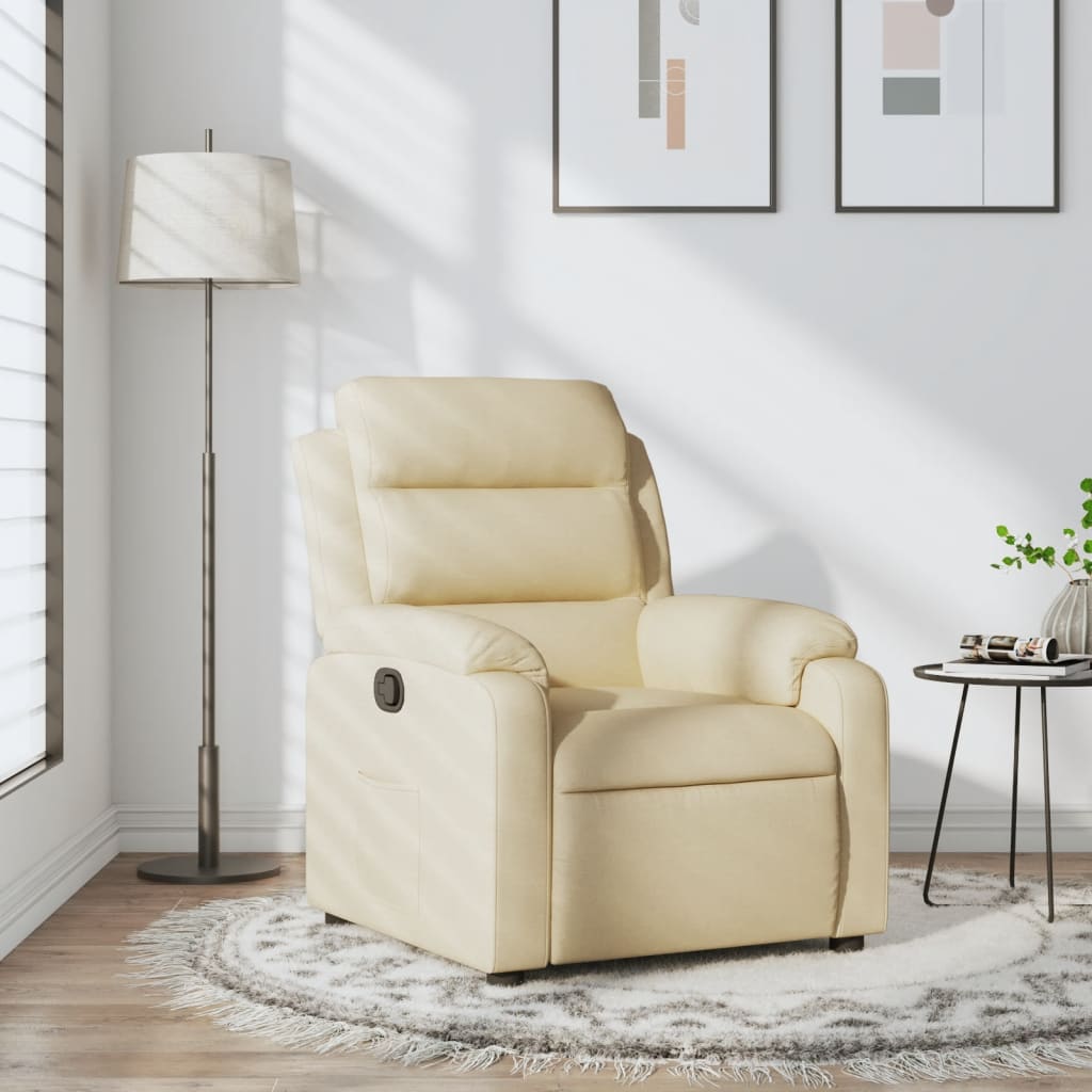 Cream Fabric Recliner Chair