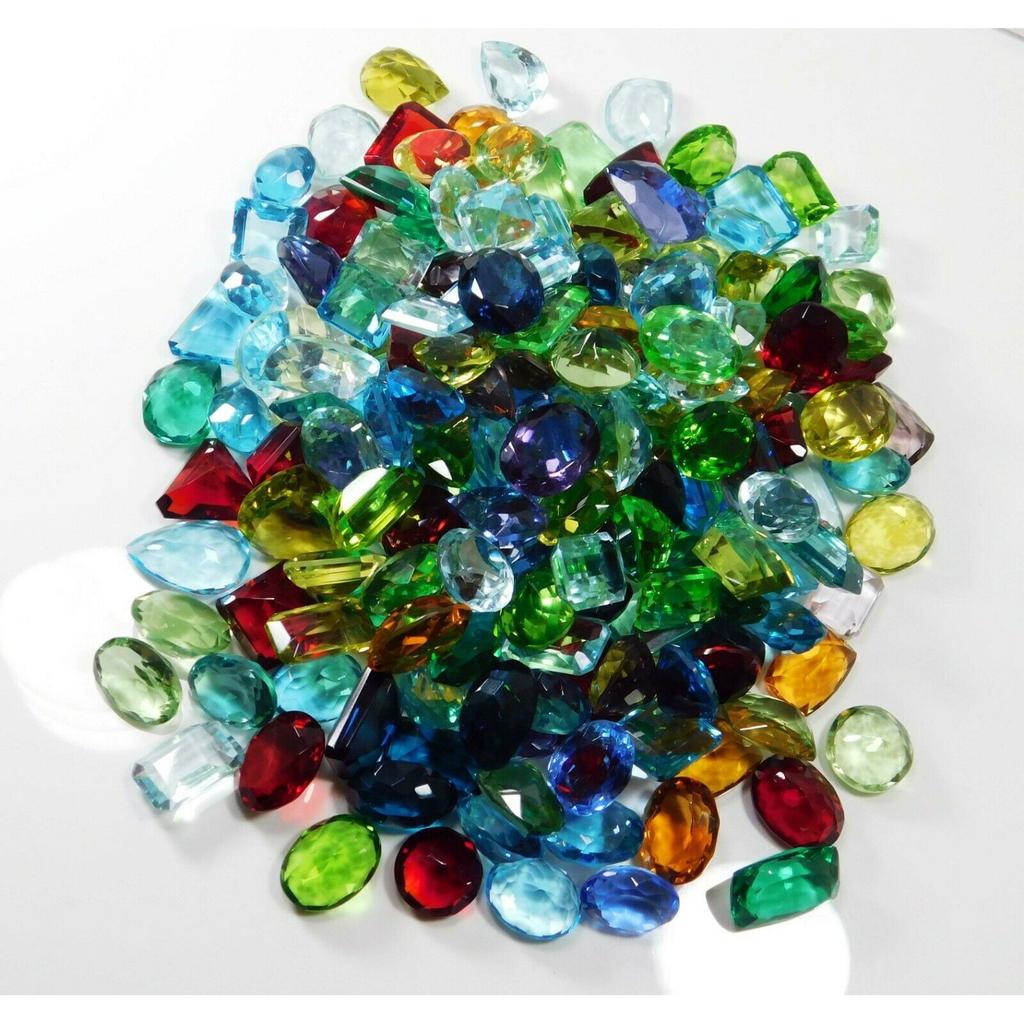 500 Ct Lab-Created Topaz  Loose Gemstone CERTIFIED Mix Color & Shape Lot