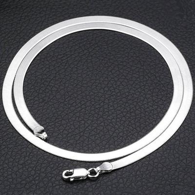 Mode Beanty Breite 6mm Silber Geschenk Schmuck Mode Flache Halskette Frauen Wasserdichte Membran Männer Schlangenkette