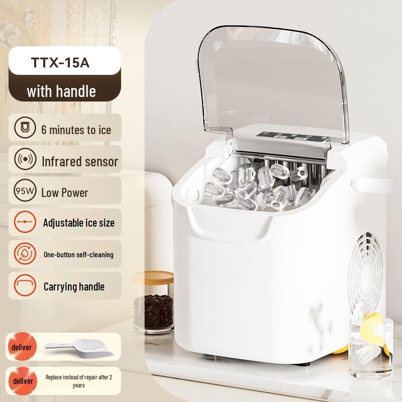 Compact 12KG Automatic Round Ice Cube Maker for Home, Dormitory, or Markets