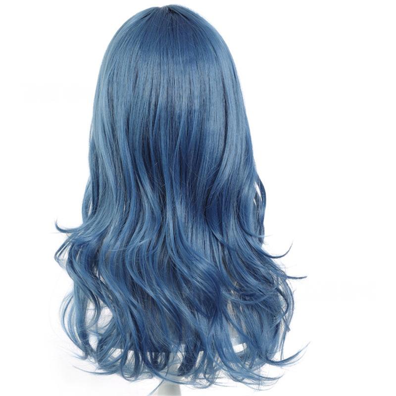 Synthetic Blue Costume Wigs for Women Girls Kids Halloween Wigs Long Hair Curly Wavy Descend Cosplay Anime Movie Musicals Wig