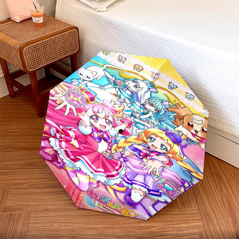 1 PC Automatic Folding Umbrella - WonderfulPrecur,Winx Club Pattern, Portable & Foldable Design with 8 Ribs, Christmas Birthday Gifts