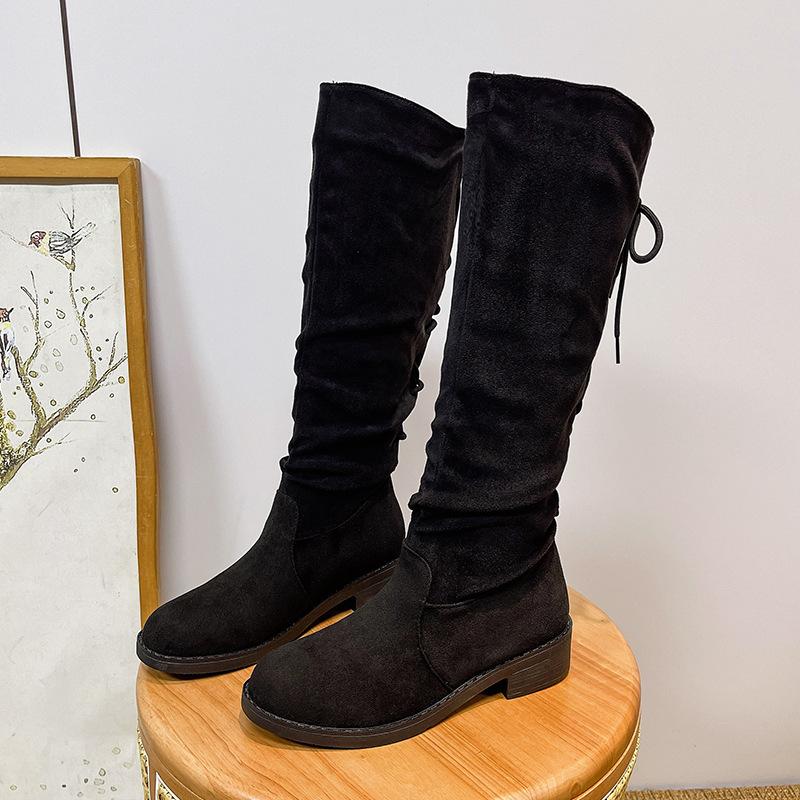 

Plus-size Shoes, High Boots, New Women s Shoes, Retro Round-toe Boots, Long Boots, Women s Shoes 36 чорний