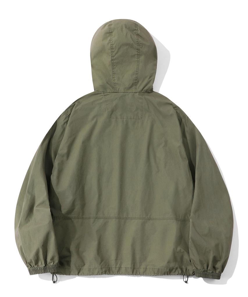 Cgp Garment-Washed 2-Way Tech Short Hoodie Jacket_Khaki