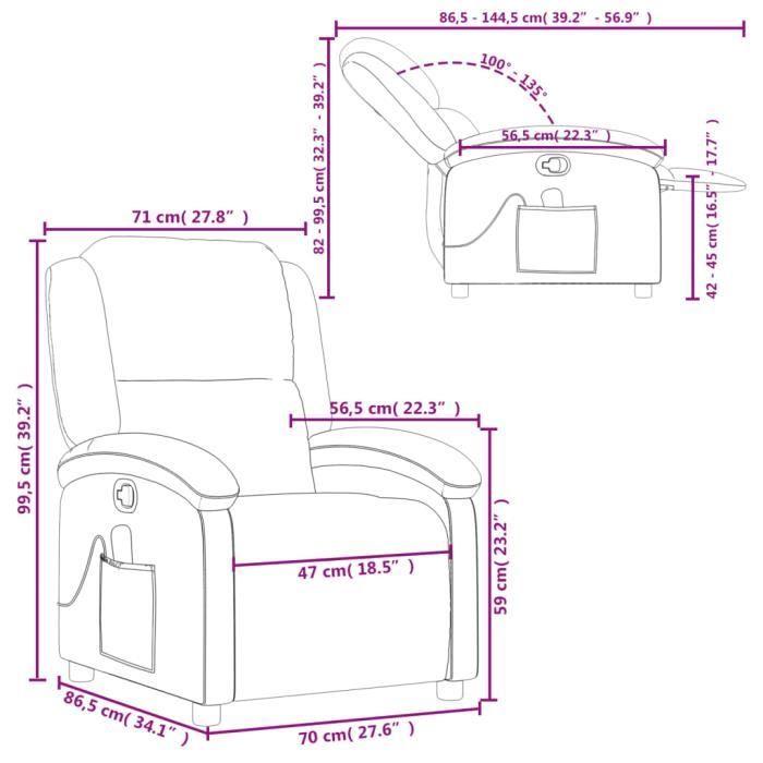VidaXL Fauteuil de massage inclinable rouge similicuir 371787
