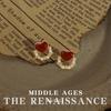 Burgundy Enamel Drop Glaze Earrings Collection Retro French Stud Earrings Hong Kong Style Earrings