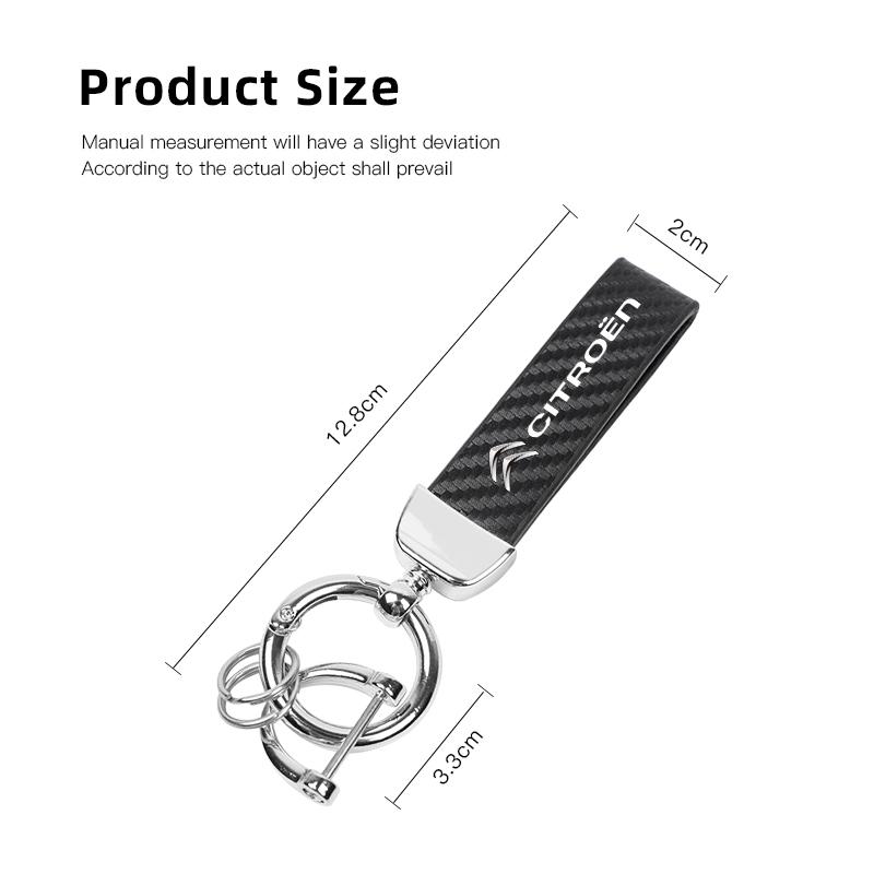 1Pcs Car Emblem Keychain Metal Leather Key Ring Accessories For Citroen C1 DS3 C2 C3 Vts C4 Saxo C4L C5 C6 C8 Xsara C3-XR