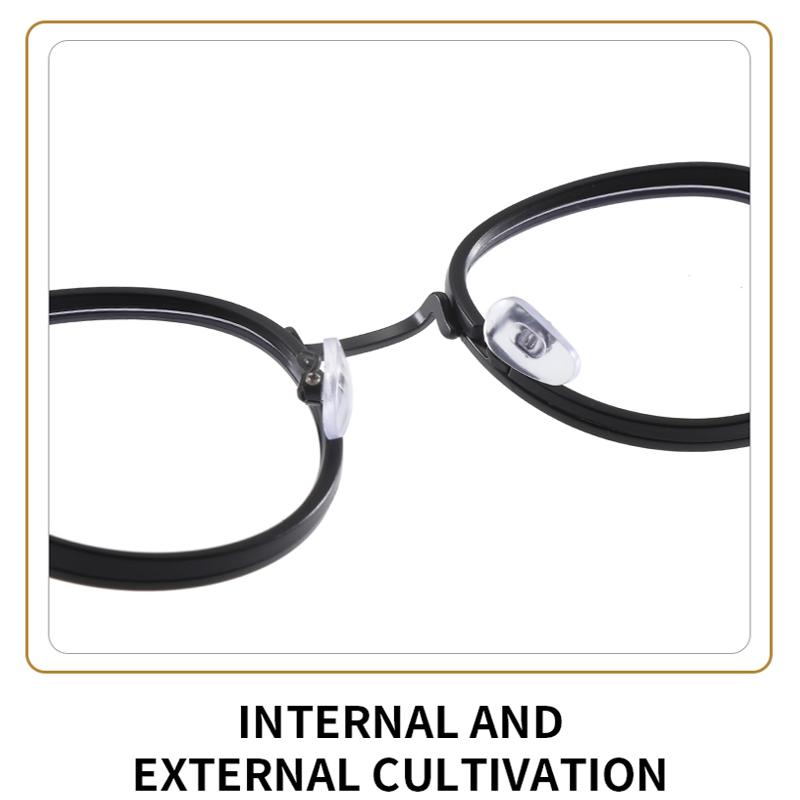 Dual Circle Retro Round Frame Reading Glasses Anti Blue Light Simple Elegant Eyewear for Middle-Aged Elderly