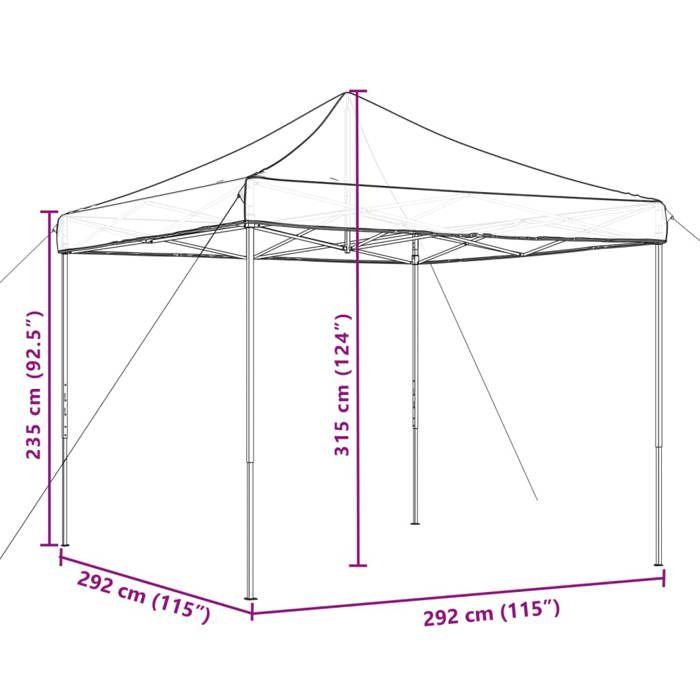 VidaXL Folding Pop-Up Party Tent Bordeaux 292x292x315 Cm, Tent, Awning Tent, Gazebo Awning, Tent 4004917