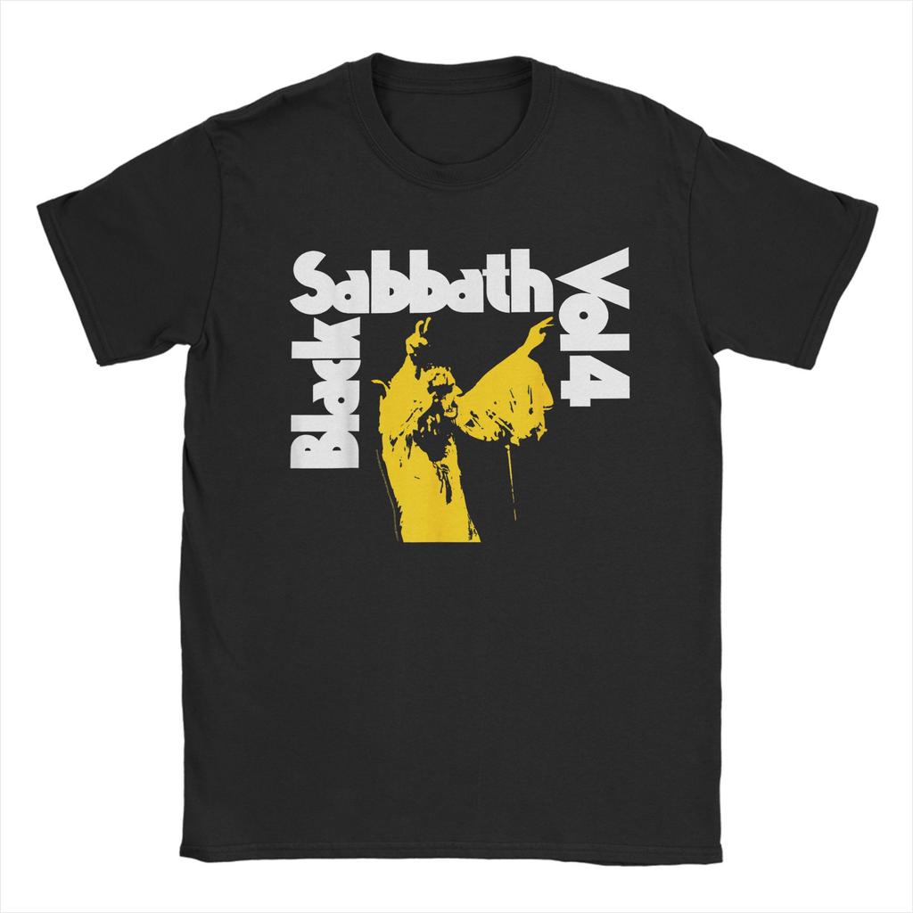 Black Sabbath Vol 4 T-Shirt Summer Heavy Metal Rock Band Awesome T-Shirts 100% Cotton Tee Shirt Short Sleeve Casual Tees