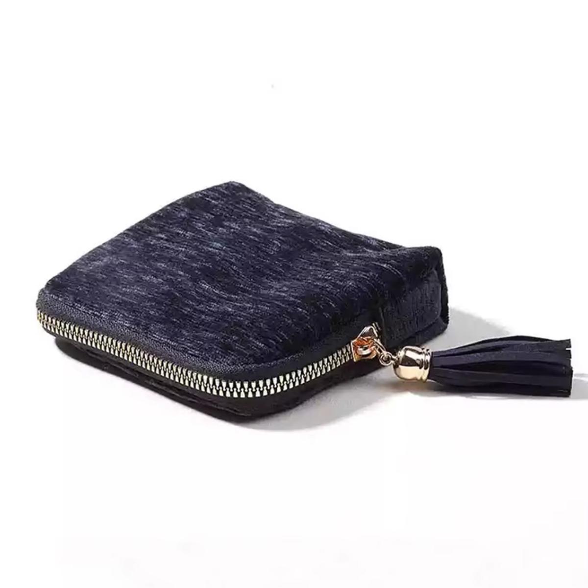 

5-Layer Jewelry Storage Bag, Velvet Jewelry Pouch Bags for Watch Bracelet Rings Earring Crystal, Portable Travel Jewelry Case темно-синий