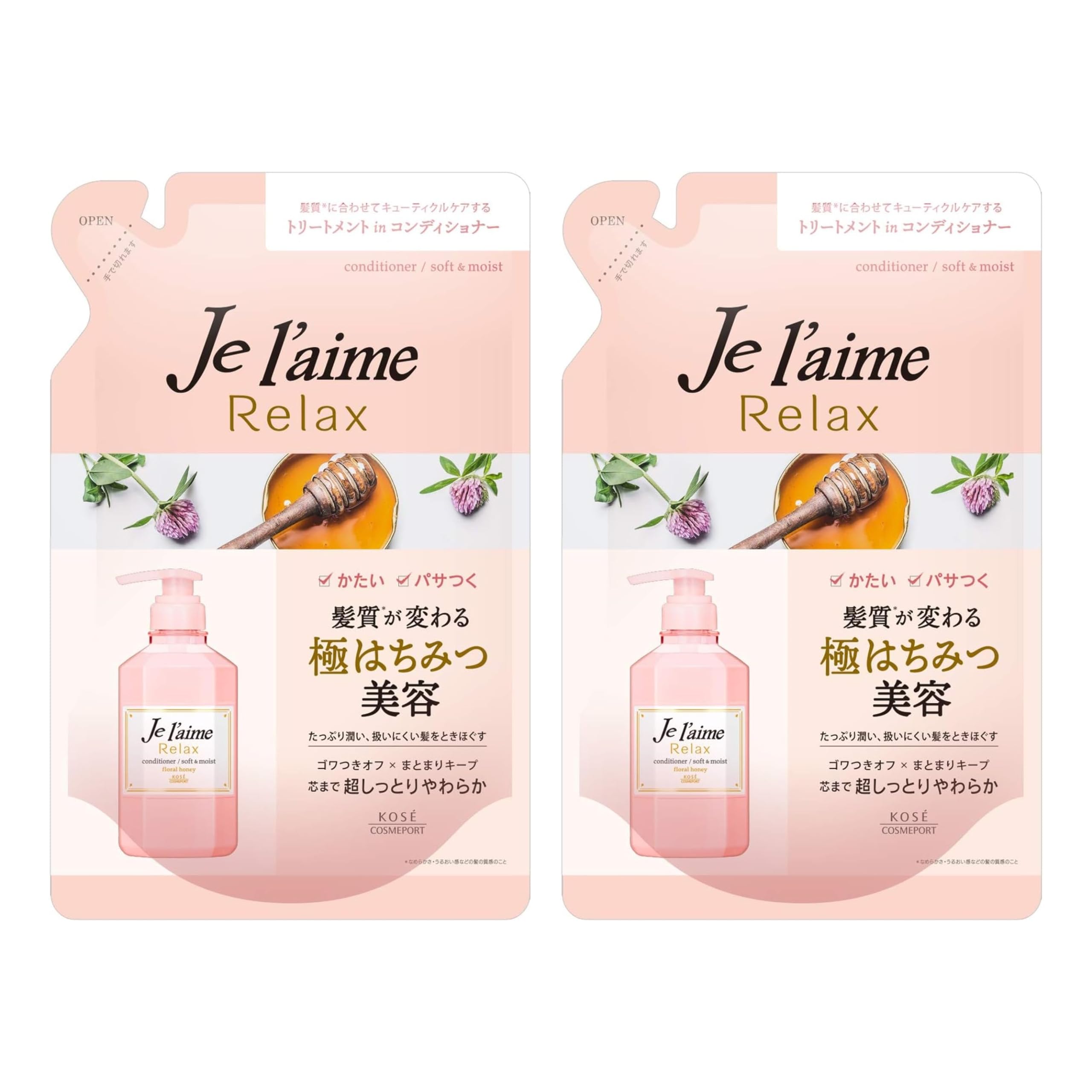 

KOSE KOSE Jereme Relax Hair Conditioner Refill Делает жесткие и сухие волосы суперувлажненными и мягкими Лечебный цветочный медовый аромат Refill 360 мл x набор (Мягкий &