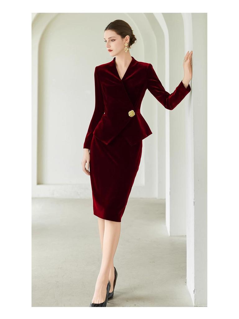 Velvet Goddess Professional Women's Slimming Skirt Suit