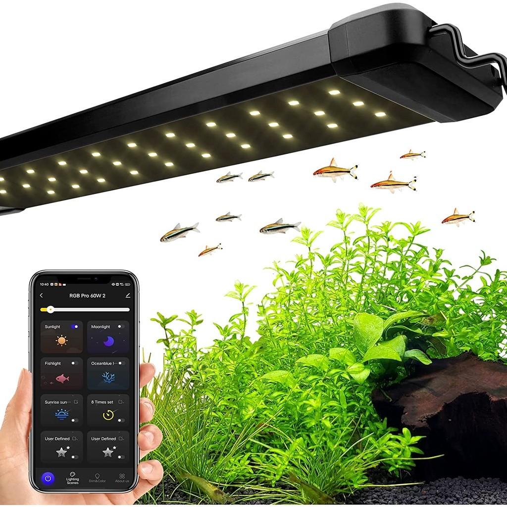 

30-120CM 24/7 Lighting Cycle Full Spectrum Fish Tank Light Smart Aquarium Light Bluetooth App Control LED Light 30cm_18W_APP
