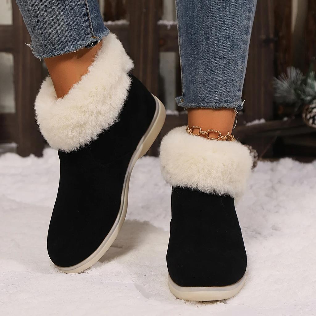 Winter Women's Plus Cotton Shoes Fashion Zipper Keep Warm Platform Shoes for Women Snow Boots Outdoor Casual Women's Ankle Boots