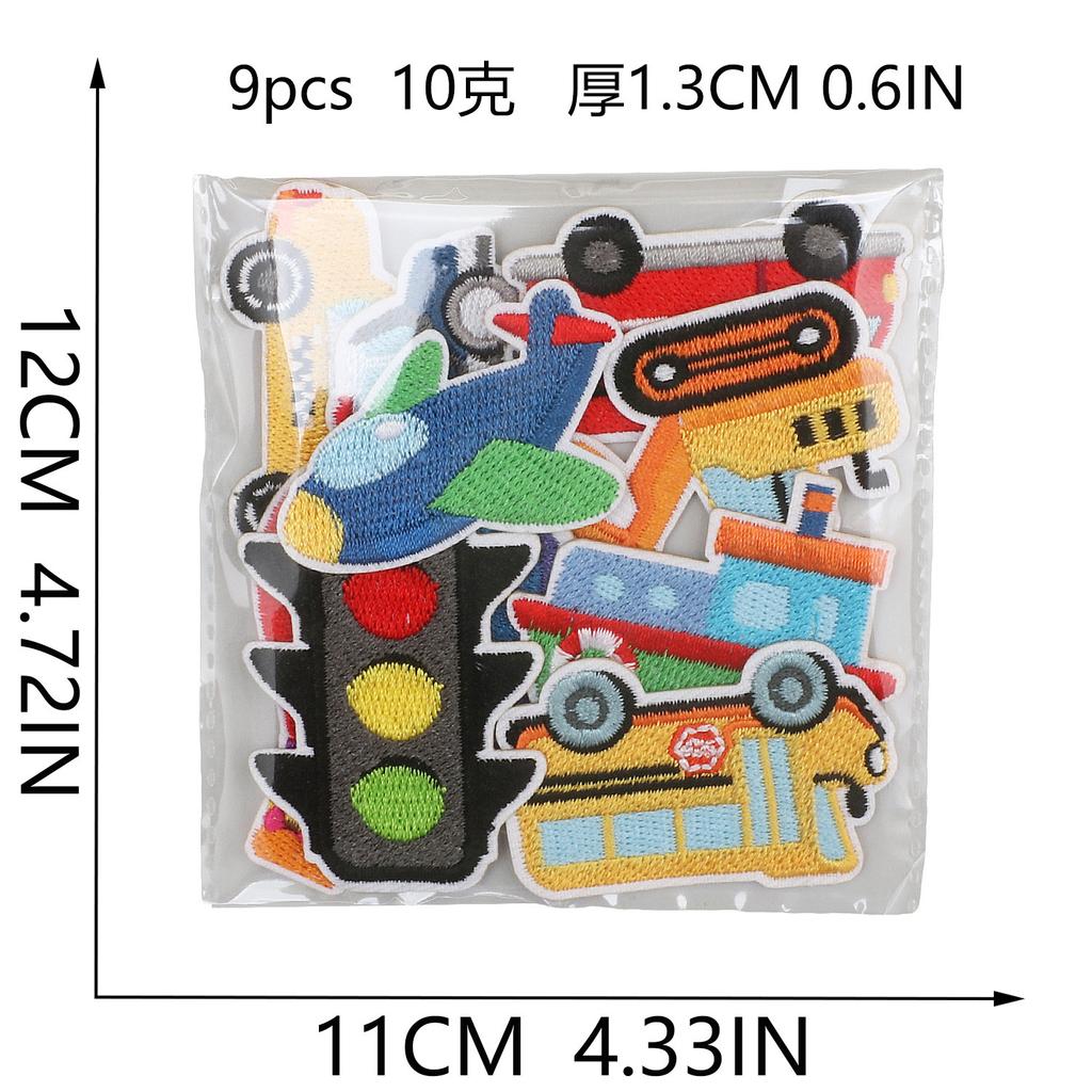 Cute Little Ship Embroidery Cloth Sticker Hot Air Balloon Patch Sticker Children'S Clothing Embellishment Traffic Lights Car Computer Embroidery Label