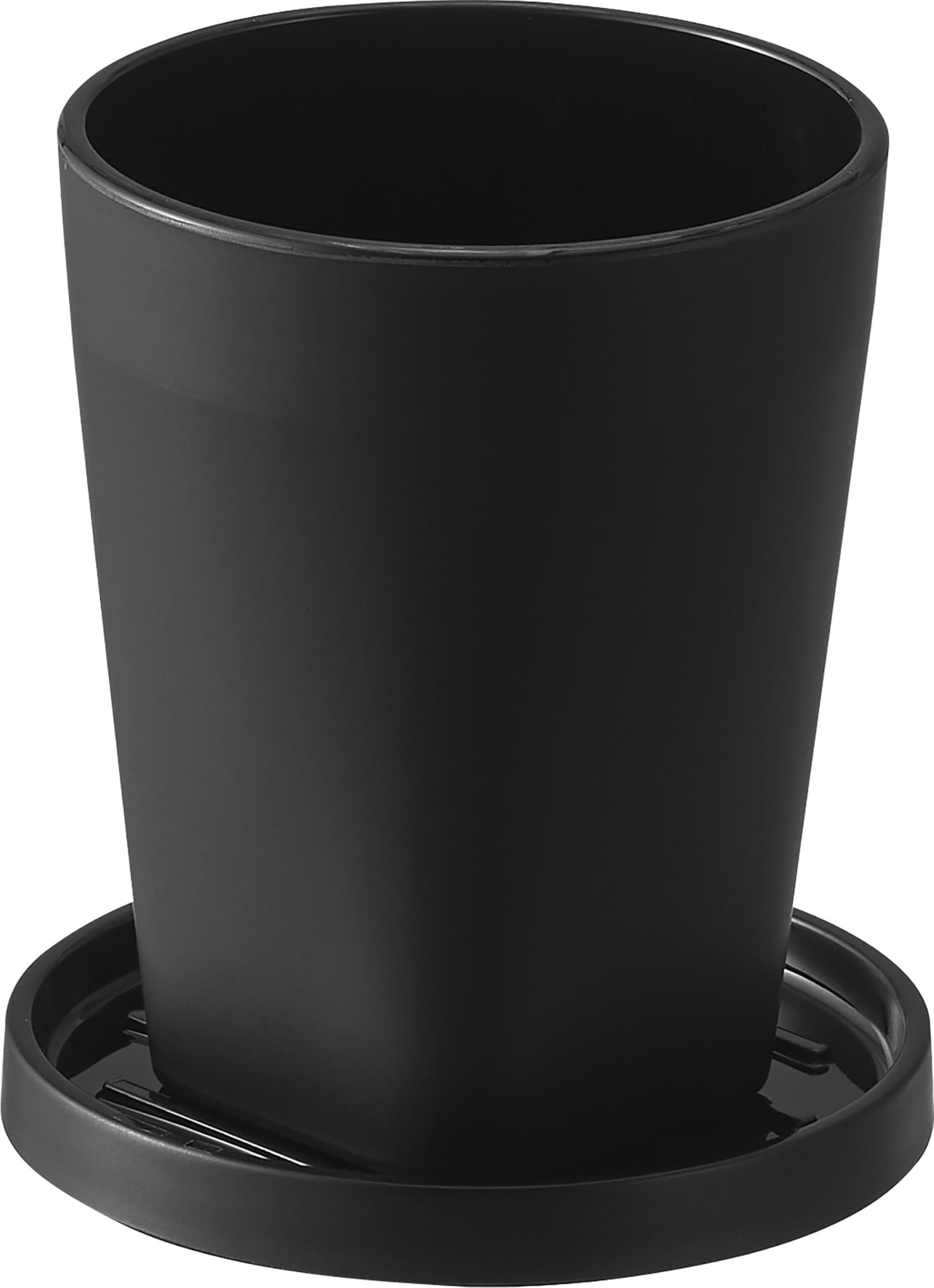 

Yamazaki Tumbler Stand W7 x D7 x Tower Includes Suitable for use in and as a toothbrush Dishwasher Item 10818 & Cap, Black. Dimensions H9.4cm.
