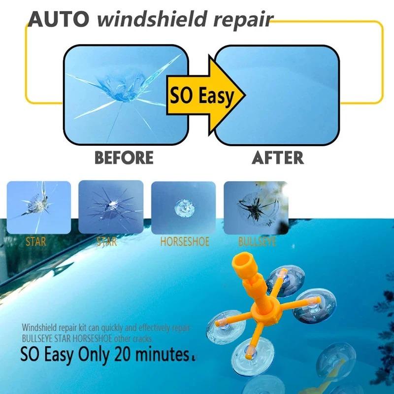 Windshield Repair Kit Quick Fix Car Cracked Glass Windscreen Repair Tool Resin Sealer DIY Auto Window Screen Polishing