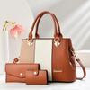 New Collage Color Versatile Simple Three-piece Set Shoulder Portable Large-capacity Mother and Child Bag Women's Bag
