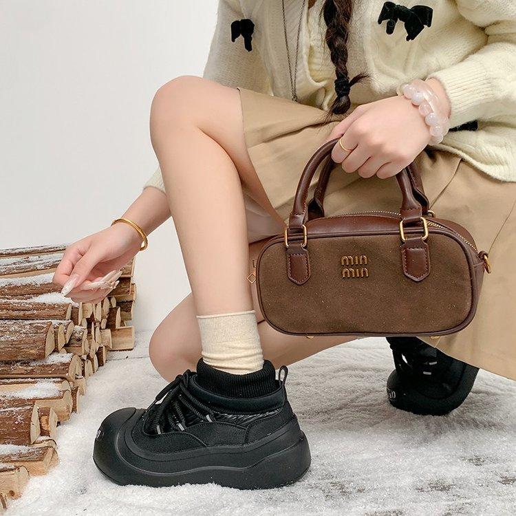 White Deer with the Same Ouder Heightened Thick-soled Open Smile Canvas Shoes Women's Ugly Cute Round Head White Shoes Big Head Shoes