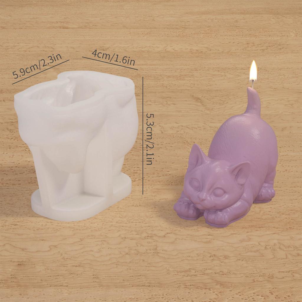 Silicone Mold Clay Molds Beautiful Ornaments Molds Cute Cat Shape Statue Molds Silicone Candle Mold Perfect for Crafting