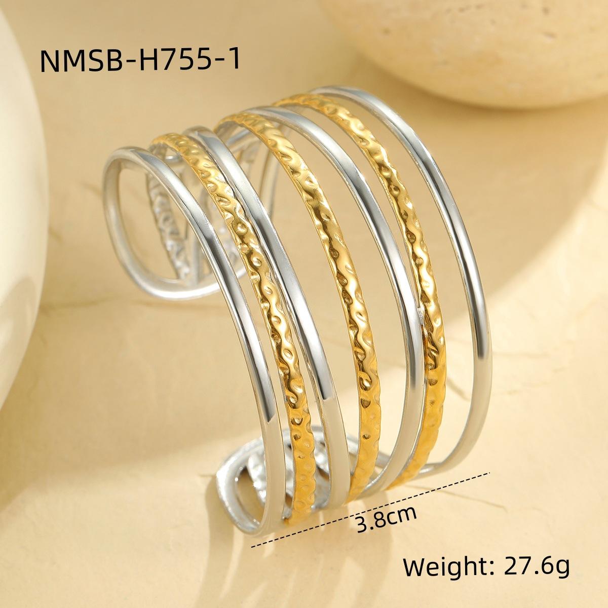 GEMCHIC Women s Geometric Semi-Circular Hollow Out Bangle Bracelet, Minimalist Luxury Open Cuff
