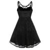 Women's Fashion Lace Print  Sexy Gothic  Sleeveless Dress