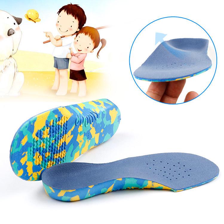 Velvet Camouflage Arch Support Insoles for Kids - Orthopedic Correction for Flat Feet