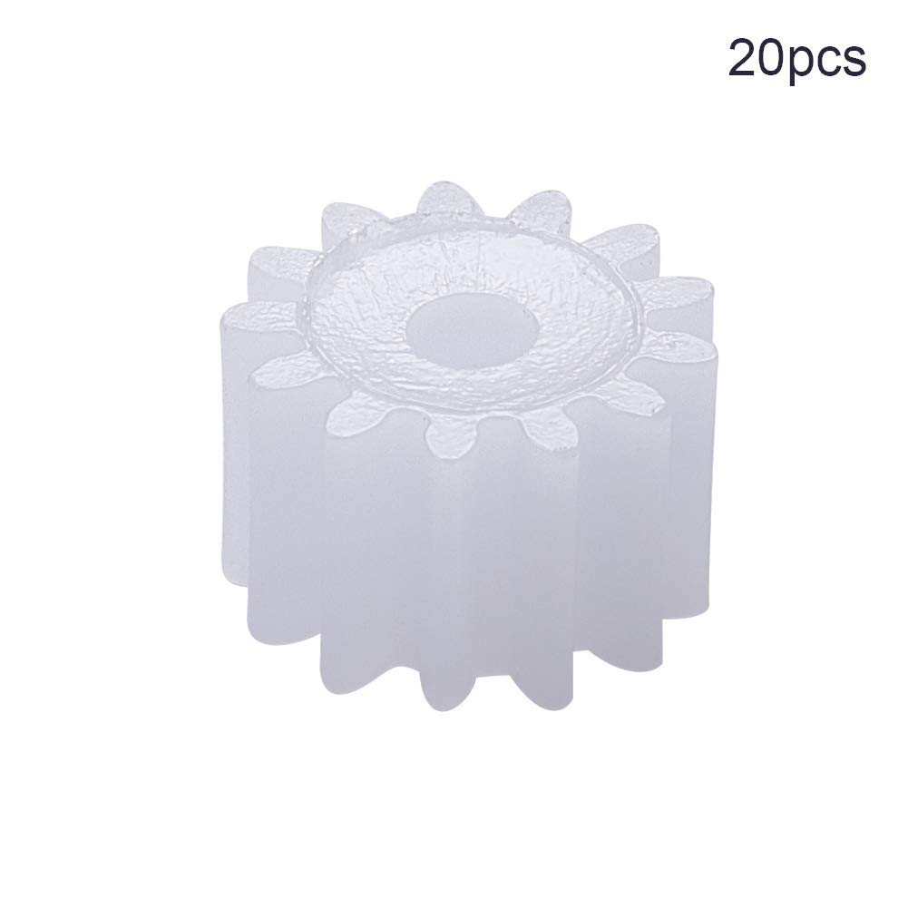 Bettomshin Plastic Gears, 20 Teeth, 13-Piece Set (7.5mm0.29" Outer Diameter X 2mm0.08" Hole Diameter X 5mm0.2" Thickness), Modulus Pulley Belt Shaft