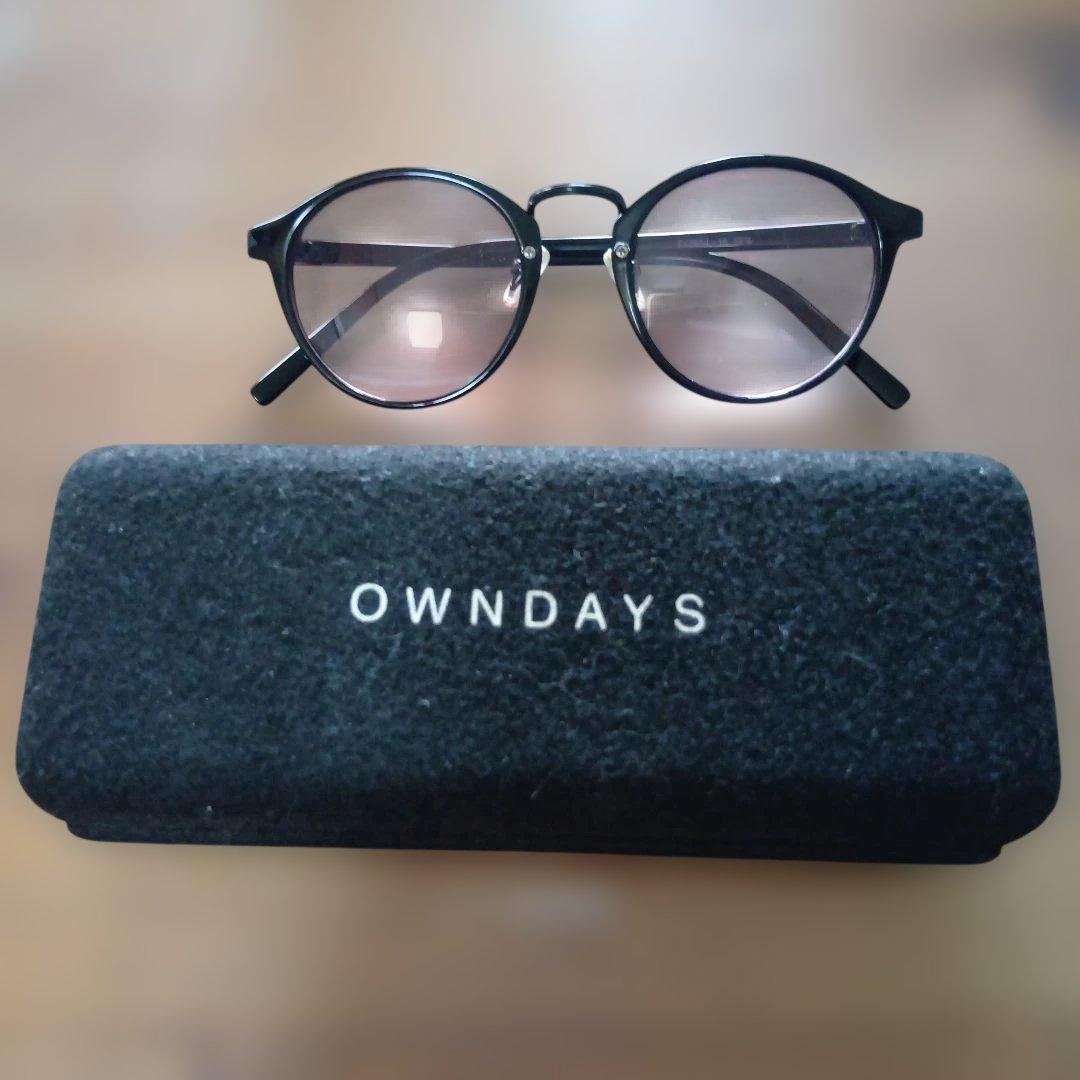 Used OWNDAYS Glasses Boston Type Black with Case